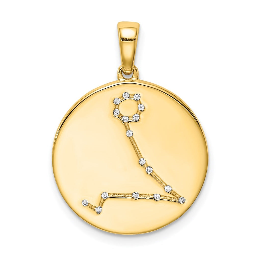 Sterling Silver Gold plated & Cubic Zirconia Pisces Zodiac Pendant