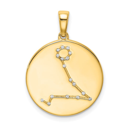 Sterling Silver Gold plated & Cubic Zirconia Pisces Zodiac Pendant