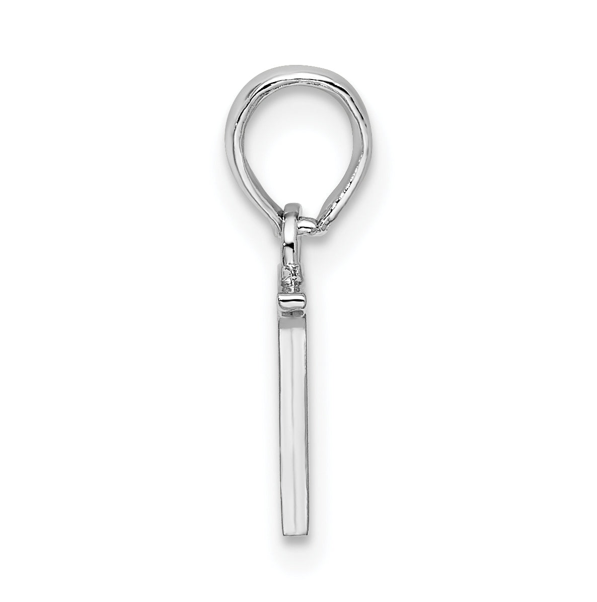 Sterling Silver Rhodium plated Polished Block Initial -N- Pendant