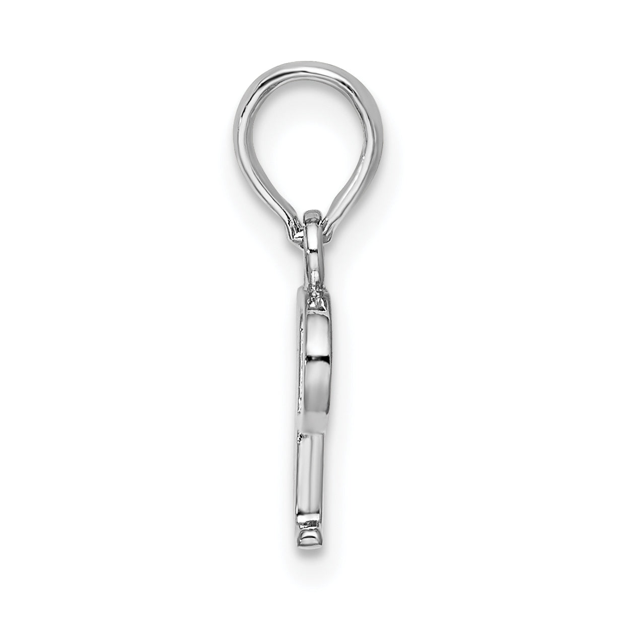 Sterling Silver Rhodium plated Polished Block Initial -P- Pendant