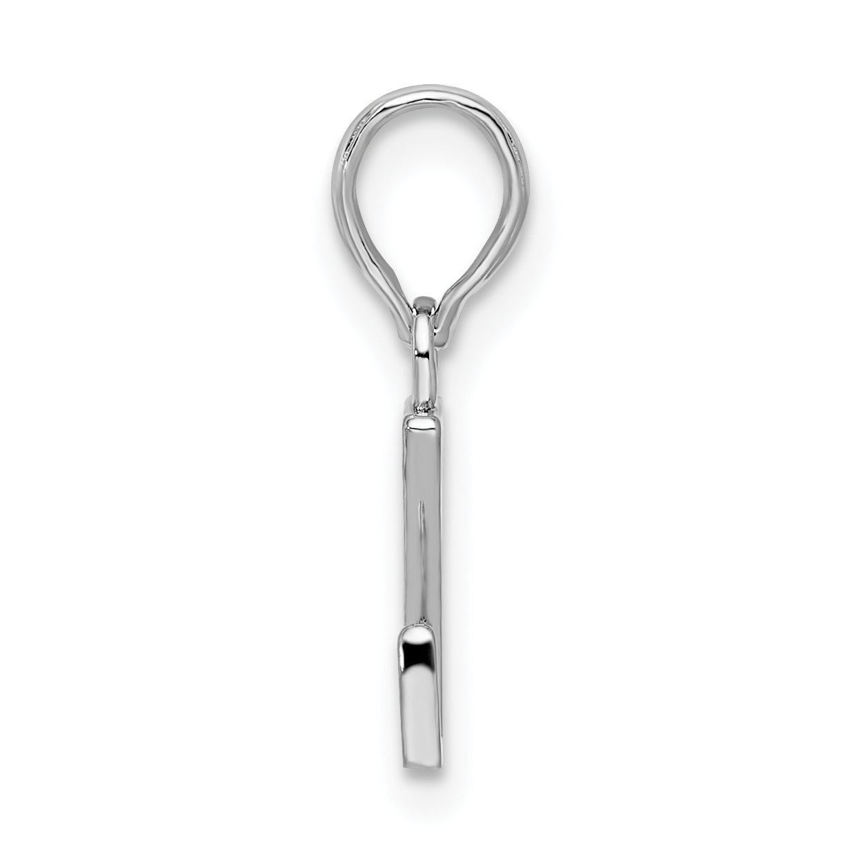 Sterling Silver Rhodium plated Polished Block Initial -Z- Pendant