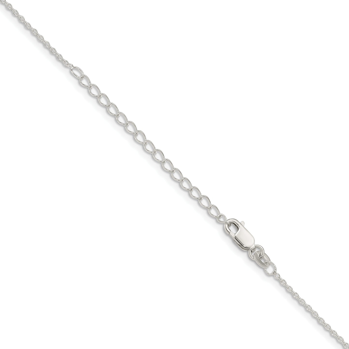 Sterling Silver 1.25mm Cable Chain with 2in ext.