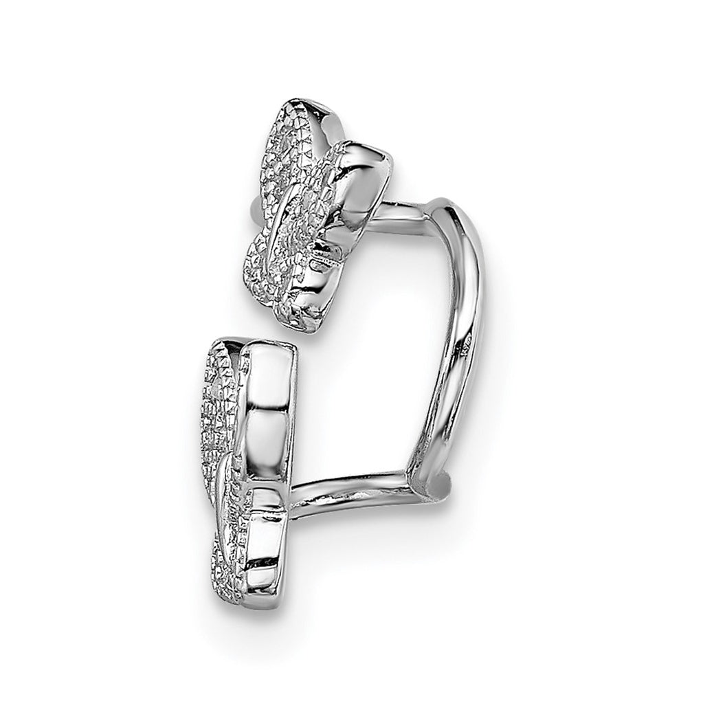 Sterling Silver Rhodium-plated Cubic Zirconia Double Butterfly Right Cuff Earring – Elegant Jewelry Gift for Birthday, Anniversary, Engagement, Wedding