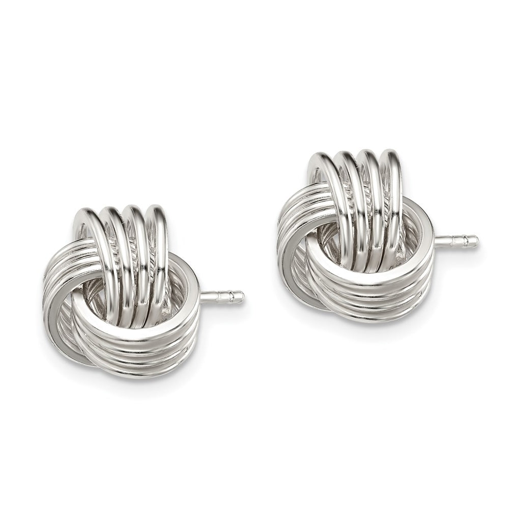Sterling Silver Polished Knot Post Earrings – Elegant Jewelry Gift for Birthday, Anniversary, Engagement, Wedding