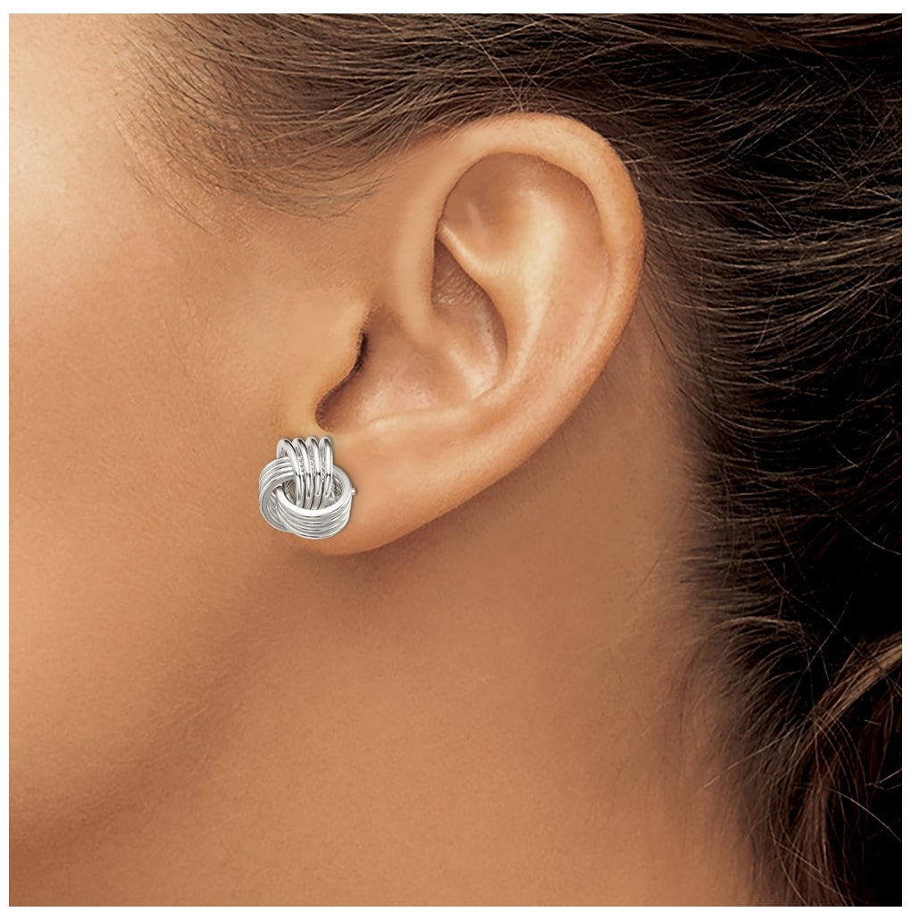 Sterling Silver Polished Knot Post Earrings – Elegant Jewelry Gift for Birthday, Anniversary, Engagement, Wedding