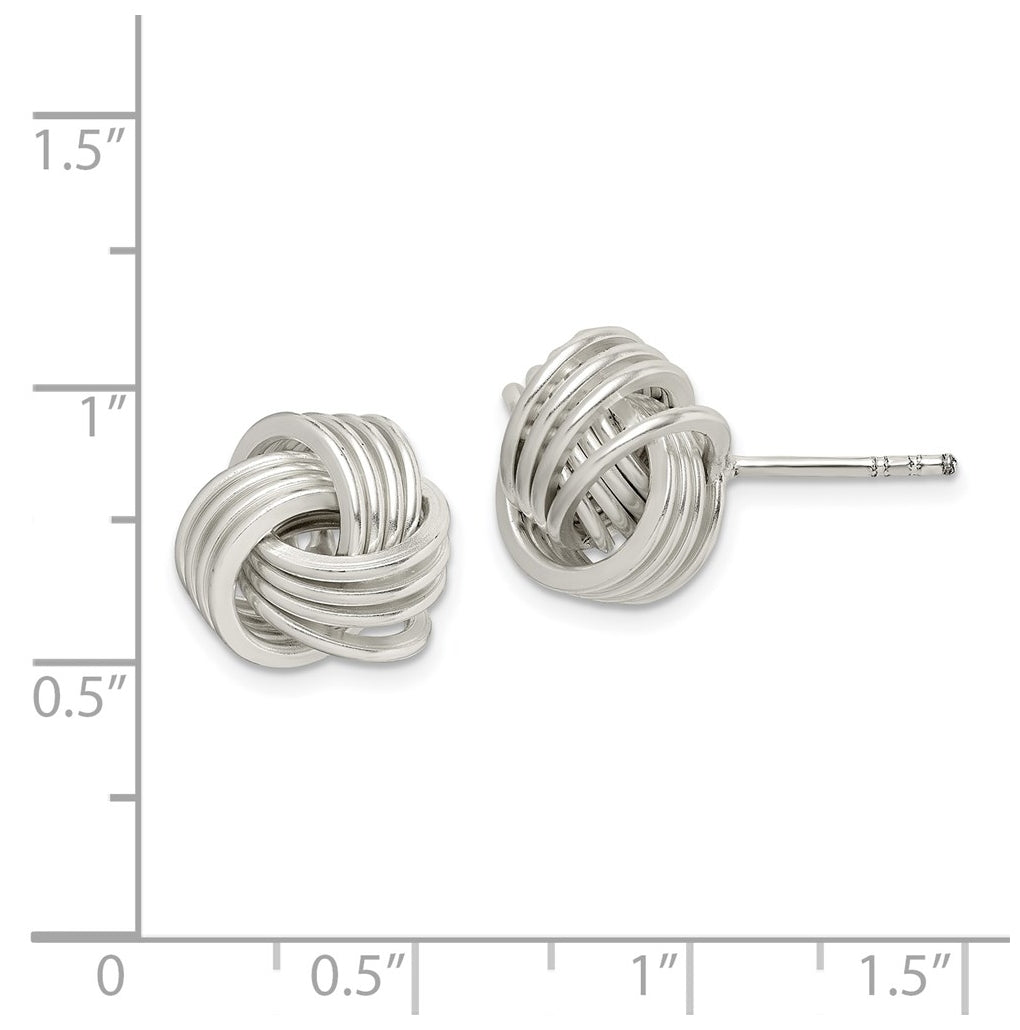 Sterling Silver Polished Knot Post Earrings – Elegant Jewelry Gift for Birthday, Anniversary, Engagement, Wedding
