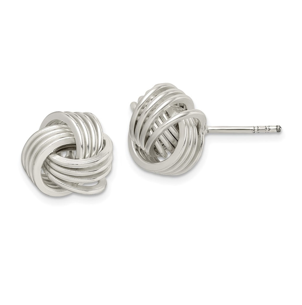 Sterling Silver Polished Knot Post Earrings – Elegant Jewelry Gift for Birthday, Anniversary, Engagement, Wedding