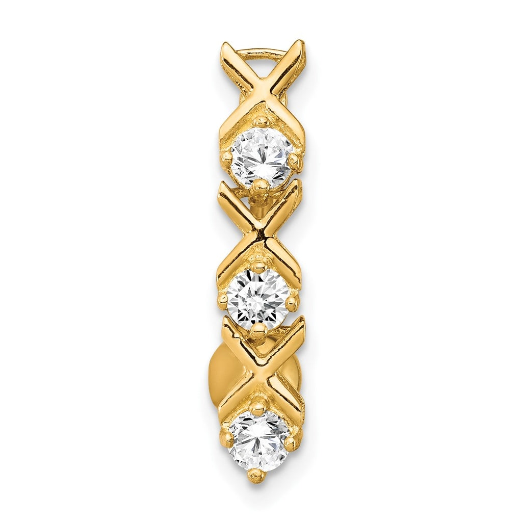 10k Yellow Gold with Cubic Zirconia Xoxo Belly Dangle – Elegant Jewelry Gift for Birthday, Anniversary, Engagement, Wedding