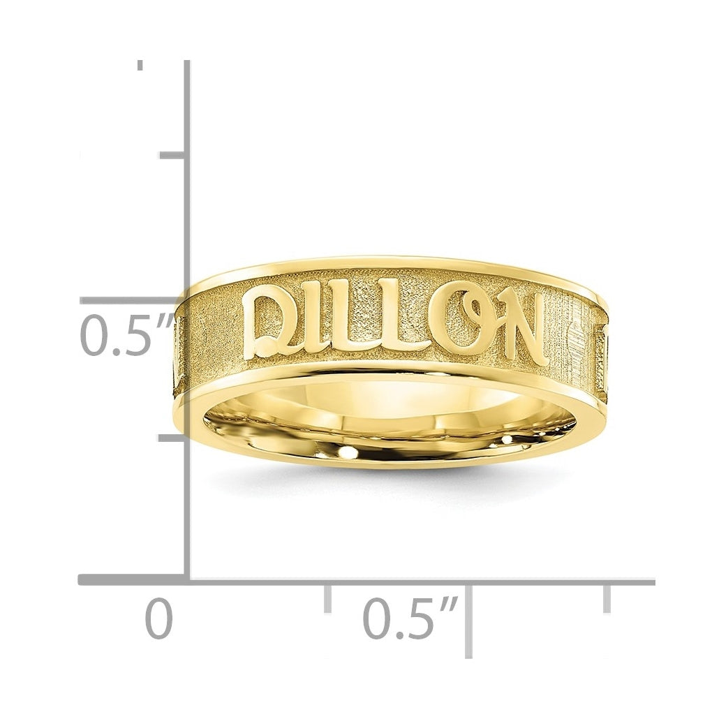 10k Yellow Gold Polished and Sandblasted Name Ring Size 5 – Elegant Jewelry Gift for Birthday, Anniversary, Engagement, Wedding