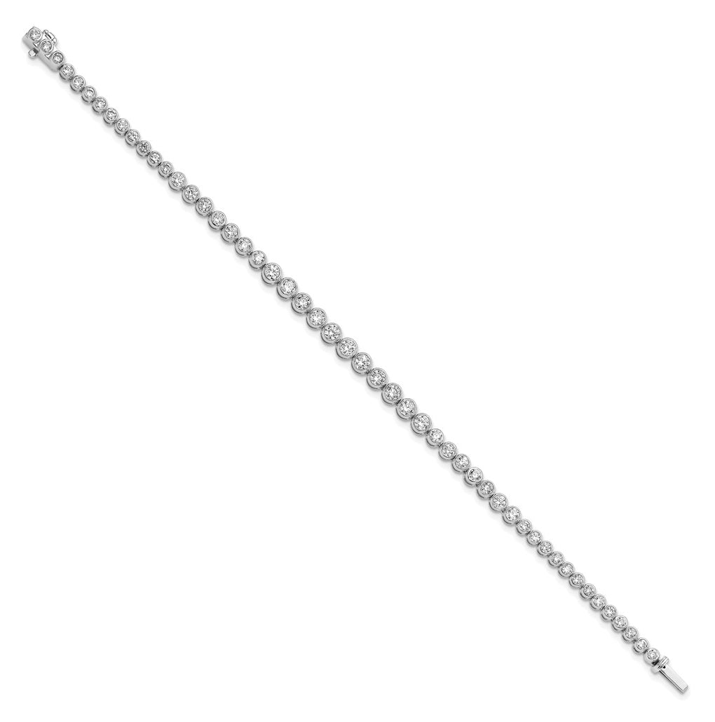 10k Yellow Gold 3ct Lab Grown Diamond VS/SI+ G+ Complete Round Bezel Set 7in Tennis Bracelet – Elegant Jewelry Gift for Birthday, Anniversary, Engagement, Wedding