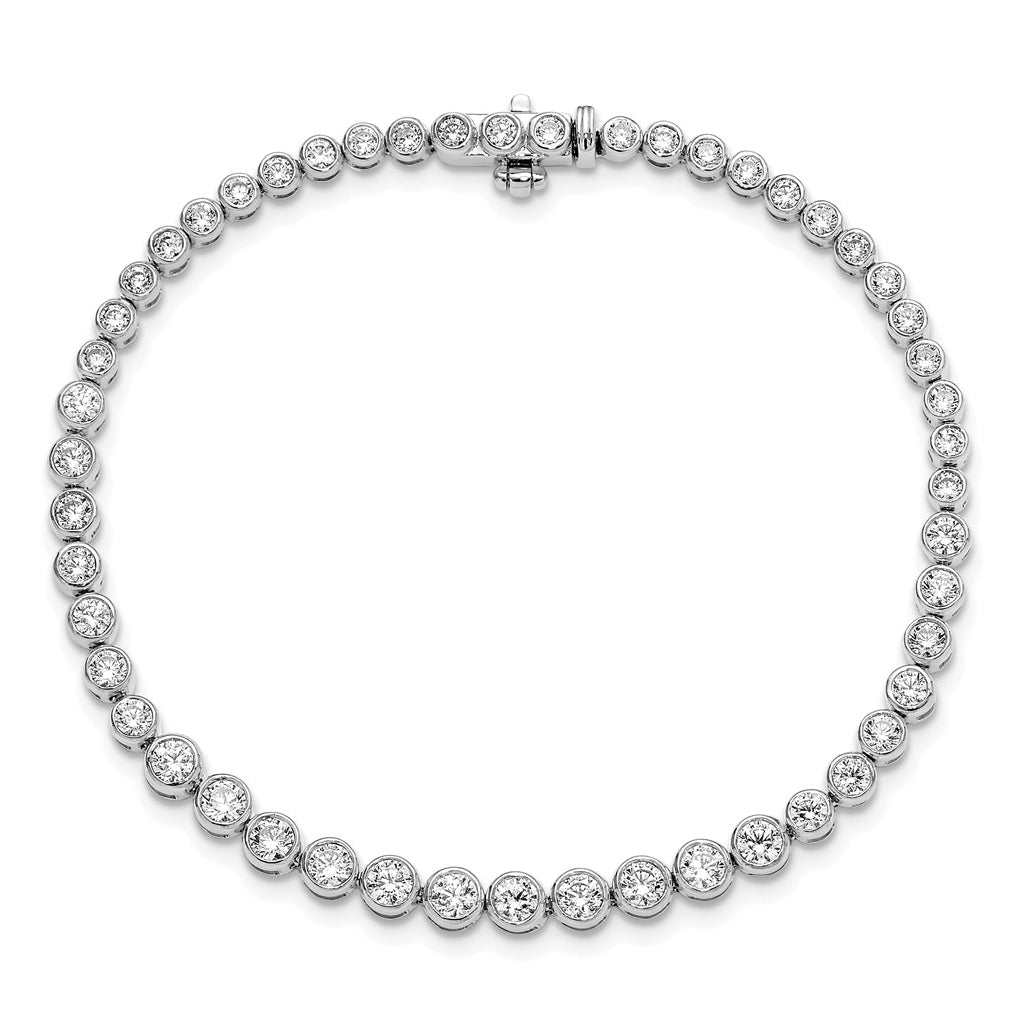 10k Yellow Gold 3ct Lab Grown Diamond VS/SI+ G+ Complete Round Bezel Set 7in Tennis Bracelet – Elegant Jewelry Gift for Birthday, Anniversary, Engagement, Wedding
