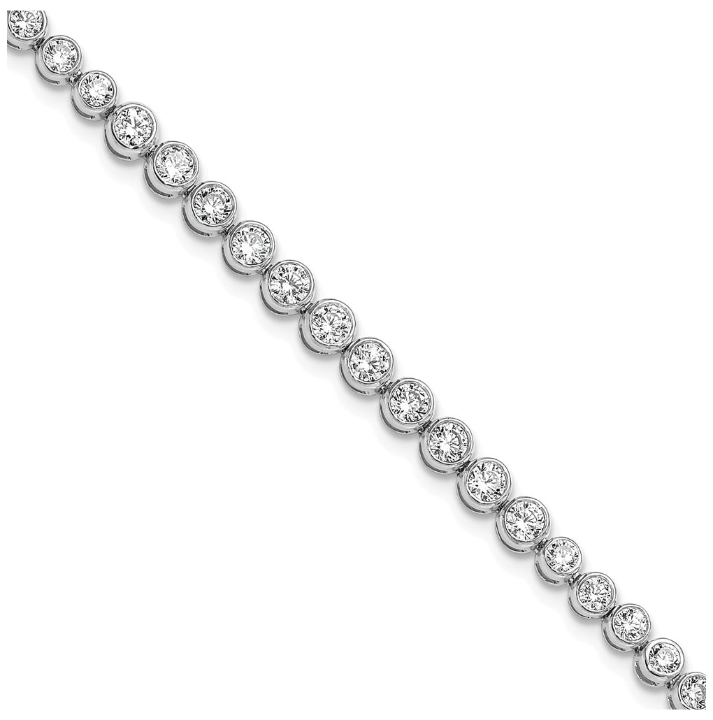10k Yellow Gold 3ct Lab Grown Diamond VS/SI+ G+ Complete Round Bezel Set 7in Tennis Bracelet – Elegant Jewelry Gift for Birthday, Anniversary, Engagement, Wedding