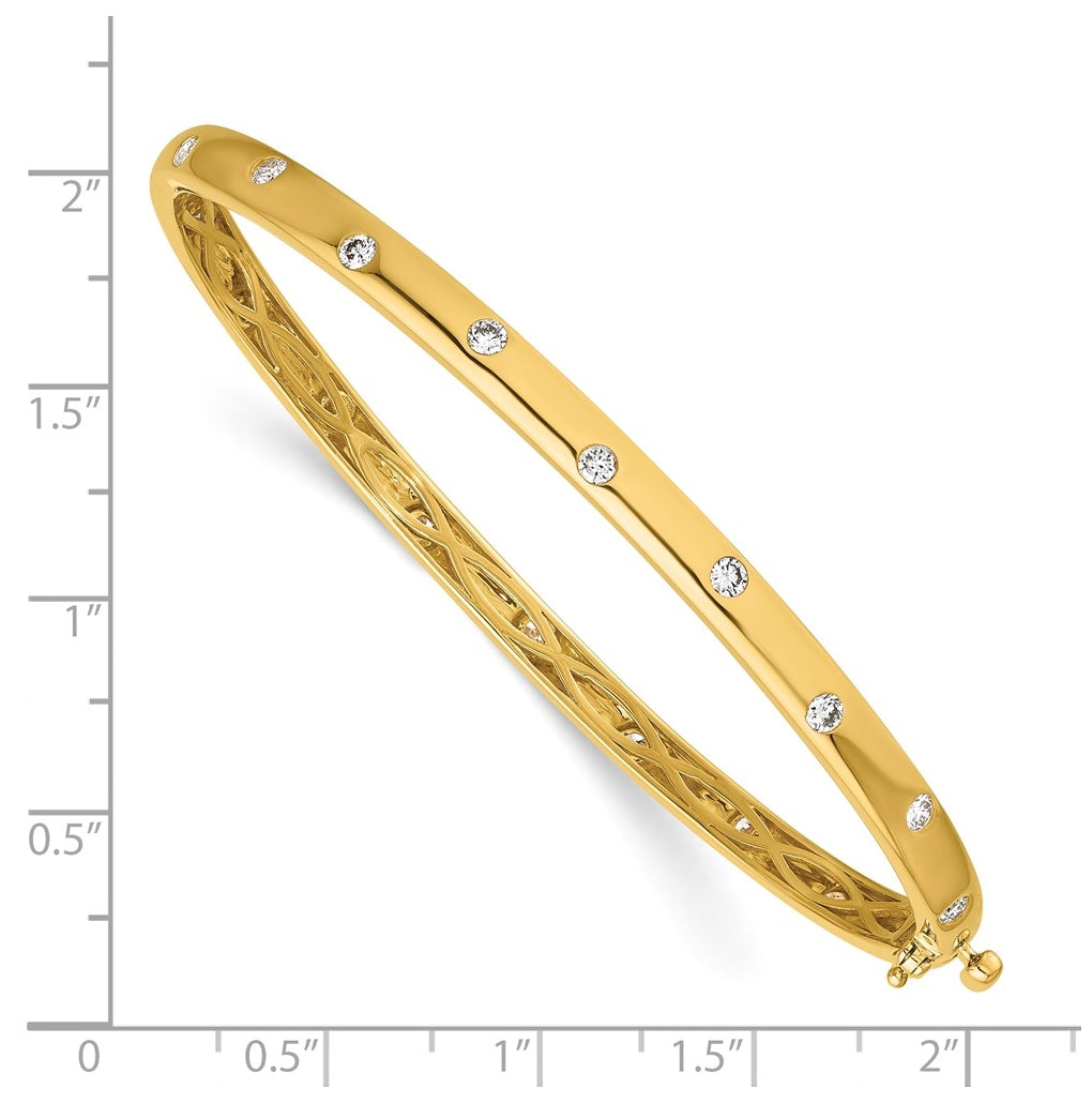 10k Yellow Gold 3/4ct Lab Grown Diamond VS/SI+ G+ Complete 6.75in Bangle Bracelet – Elegant Jewelry Gift for Birthday, Anniversary, Engagement, Wedding