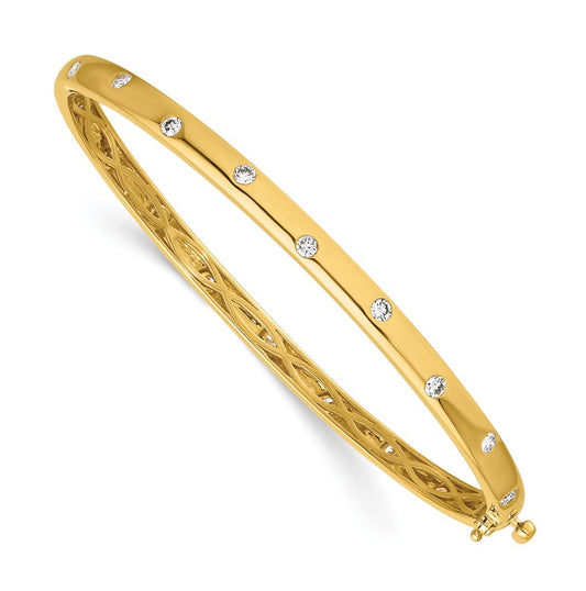 10k Yellow Gold 3/4ct Lab Grown Diamond VS/SI+ G+ Complete 6.75in Bangle Bracelet – Elegant Jewelry Gift for Birthday, Anniversary, Engagement, Wedding