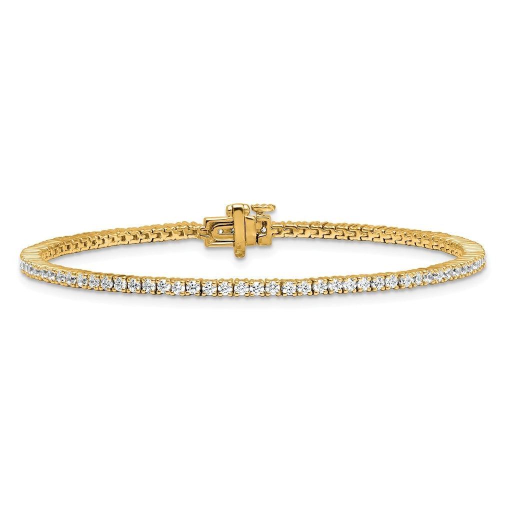 10K Yellow Gold 2ct Lab Grown Diamond VS+ F+ Complete Tennis Bracelet – Elegant Jewelry Gift for Birthday, Anniversary, Engagement, Wedding