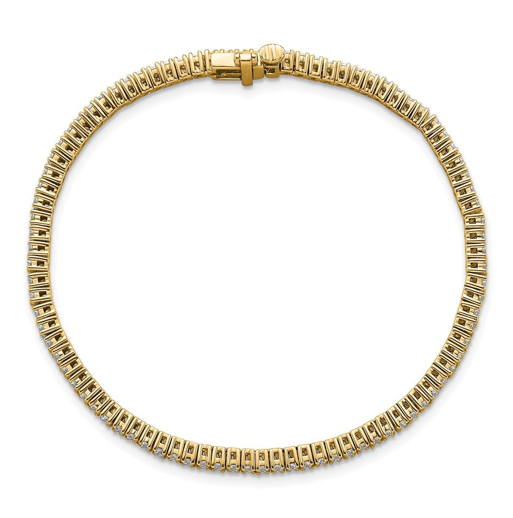 10K Yellow Gold 2ct Lab Grown Diamond VS+ F+ Complete Tennis Bracelet – Elegant Jewelry Gift for Birthday, Anniversary, Engagement, Wedding