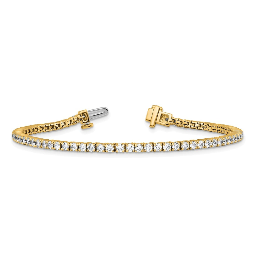 10K Yellow Gold 2ct Lab Grown Diamond VS+ F+ Complete Tennis Bracelet – Elegant Jewelry Gift for Birthday, Anniversary, Engagement, Wedding