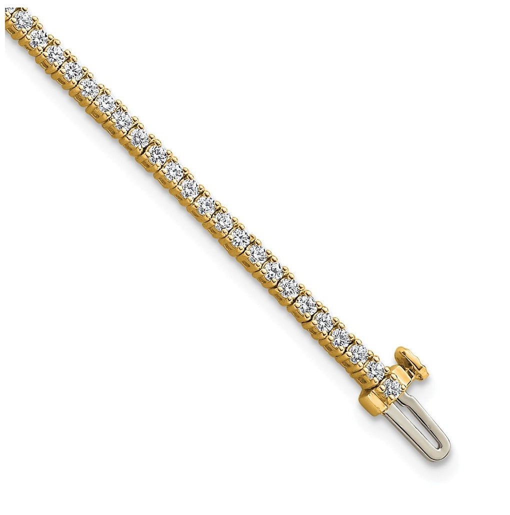 10K Yellow Gold 2ct Lab Grown Diamond VS+ F+ Complete Tennis Bracelet – Elegant Jewelry Gift for Birthday, Anniversary, Engagement, Wedding