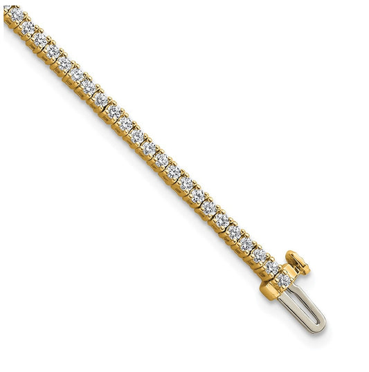 10K Yellow Gold 2ct Lab Grown Diamond VS+ F+ Complete Tennis Bracelet – Elegant Jewelry Gift for Birthday, Anniversary, Engagement, Wedding