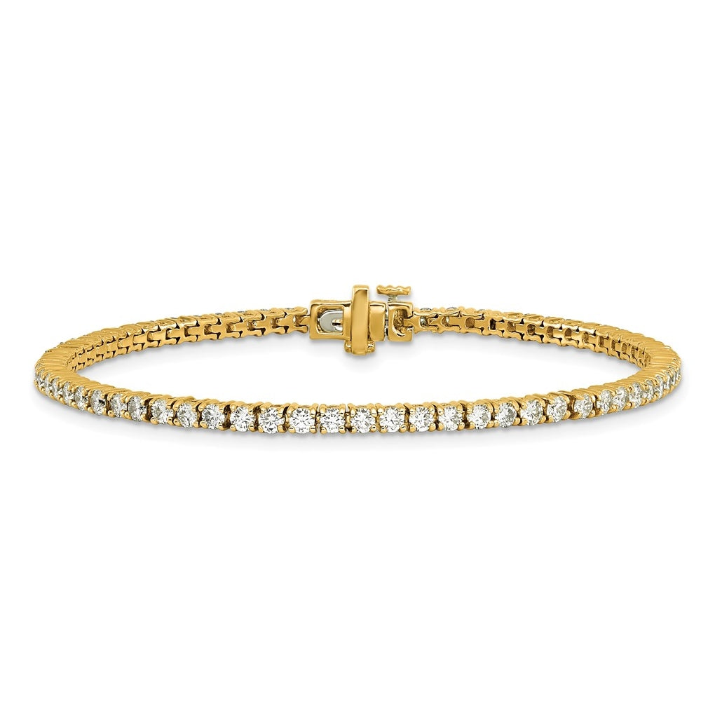 10K Yellow Gold 3ct Lab Grown Diamond VS+ F+ Complete Tennis Bracelet – Elegant Jewelry Gift for Birthday, Anniversary, Engagement, Wedding