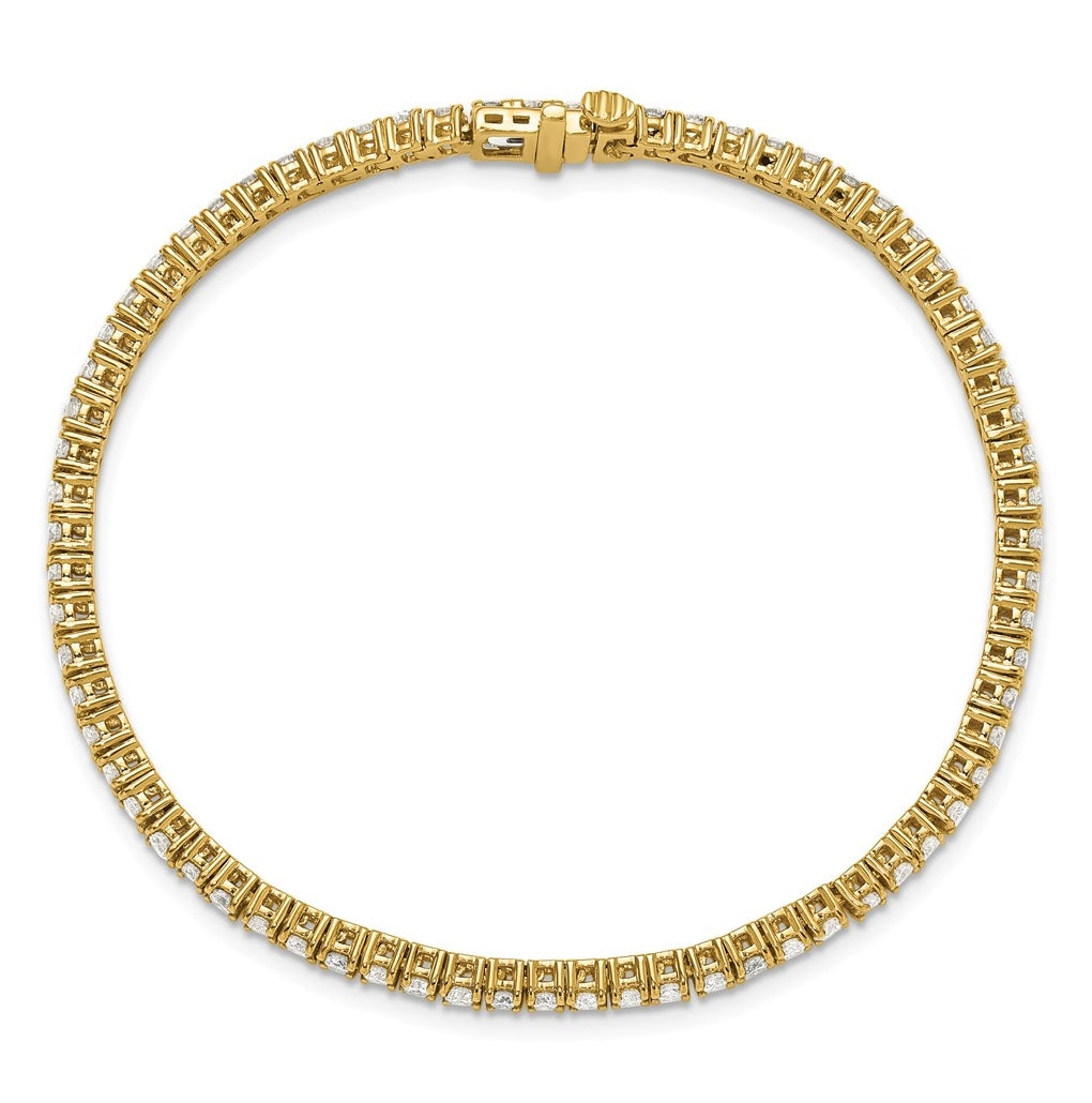 10K Yellow Gold 3ct Lab Grown Diamond VS+ F+ Complete Tennis Bracelet – Elegant Jewelry Gift for Birthday, Anniversary, Engagement, Wedding