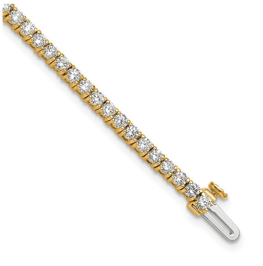 10K Yellow Gold 3ct Lab Grown Diamond VS+ F+ Complete Tennis Bracelet – Elegant Jewelry Gift for Birthday, Anniversary, Engagement, Wedding