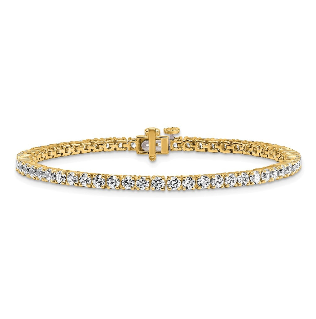 10K Yellow Gold 3ct Lab Grown Diamond VS+ F+ Complete Tennis Bracelet – Elegant Jewelry Gift for Birthday, Anniversary, Engagement, Wedding