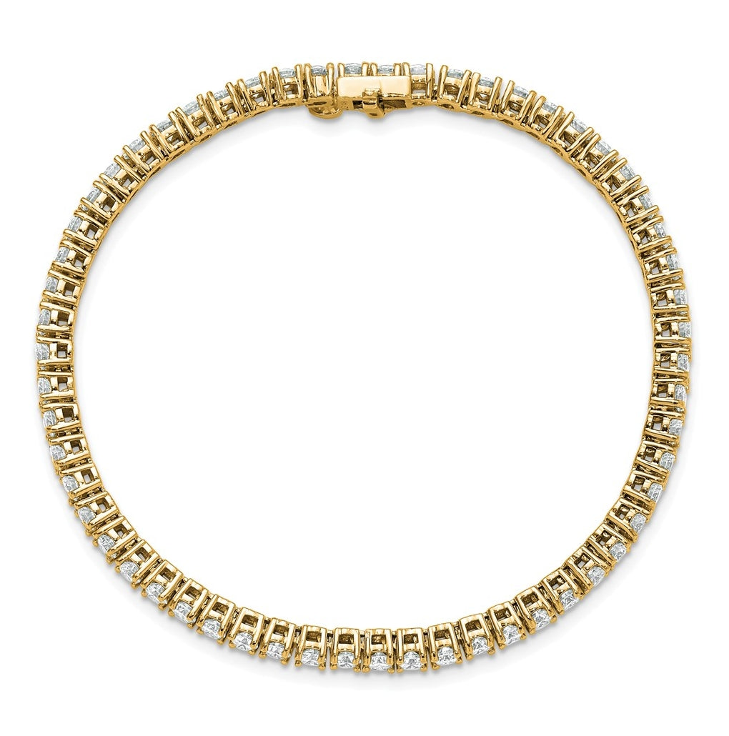 10K Yellow Gold 3ct Lab Grown Diamond VS+ F+ Complete Tennis Bracelet – Elegant Jewelry Gift for Birthday, Anniversary, Engagement, Wedding