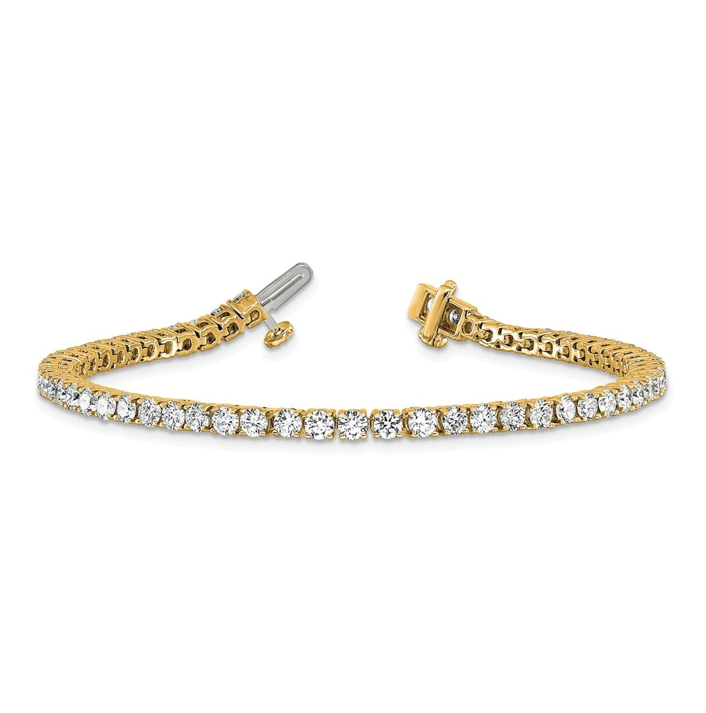 10K Yellow Gold 3ct Lab Grown Diamond VS+ F+ Complete Tennis Bracelet – Elegant Jewelry Gift for Birthday, Anniversary, Engagement, Wedding