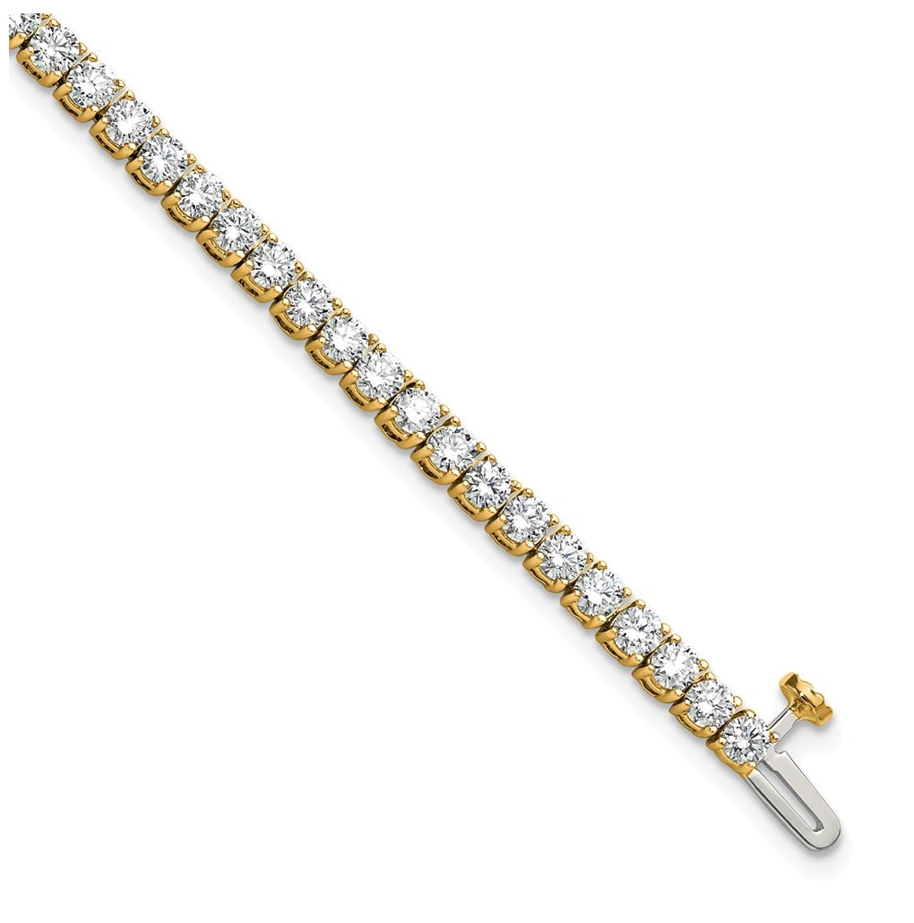 10K Yellow Gold 3ct Lab Grown Diamond VS+ F+ Complete Tennis Bracelet – Elegant Jewelry Gift for Birthday, Anniversary, Engagement, Wedding