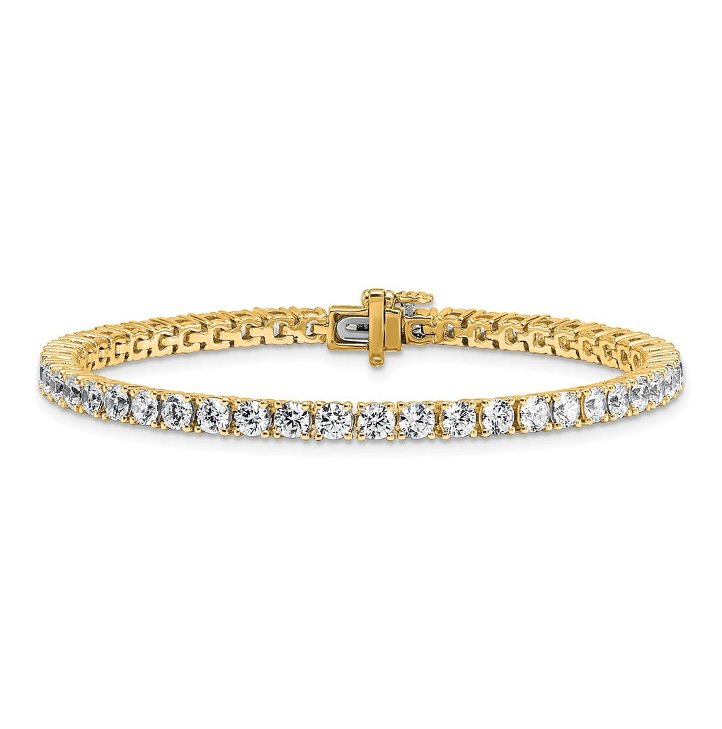 10K Yellow Gold 3ct Lab Grown Diamond VS+ F+ Complete Tennis Bracelet – Elegant Jewelry Gift for Birthday, Anniversary, Engagement, Wedding