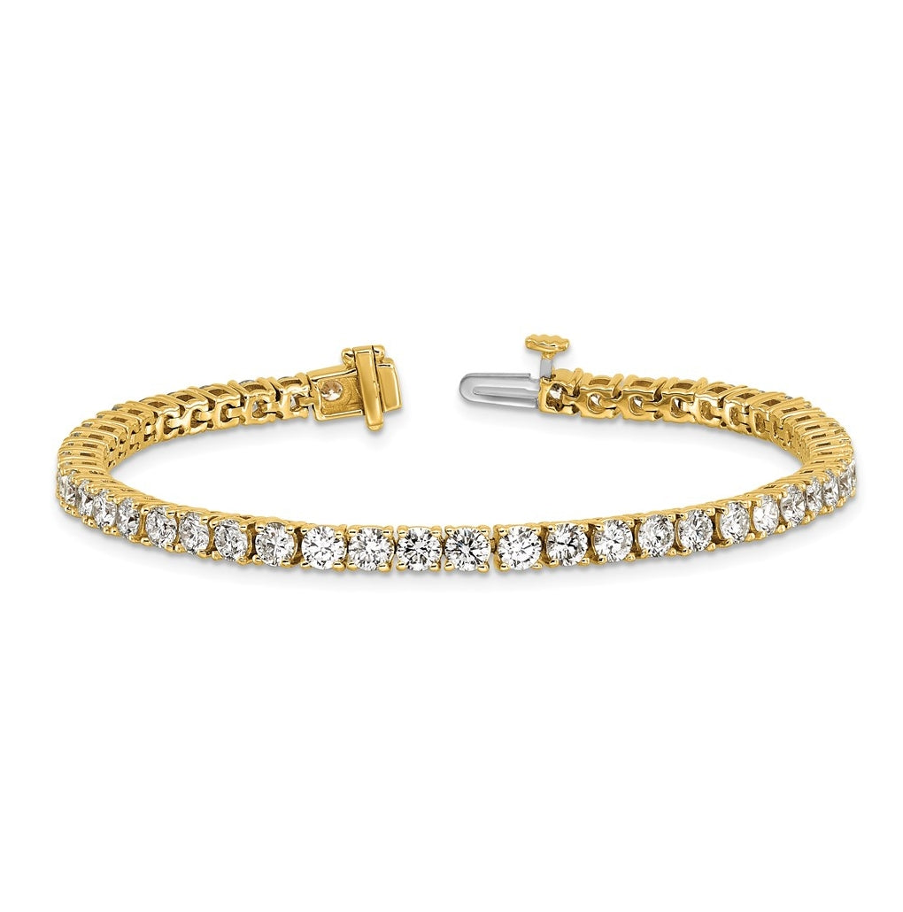 10K Yellow Gold 3ct Lab Grown Diamond VS+ F+ Complete Tennis Bracelet – Elegant Jewelry Gift for Birthday, Anniversary, Engagement, Wedding