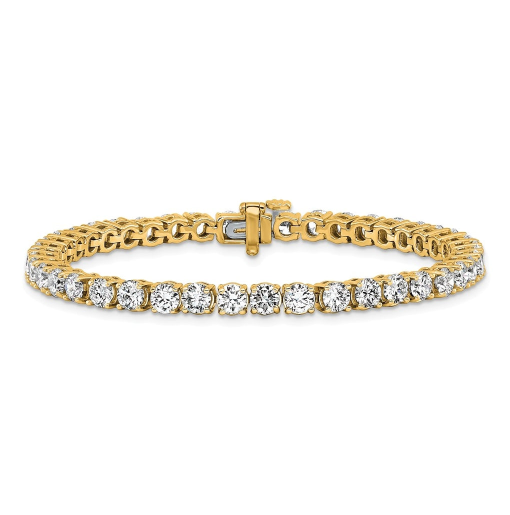 10K Yellow Gold 3ct Lab Grown Diamond VS+ F+ Complete Tennis Bracelet – Elegant Jewelry Gift for Birthday, Anniversary, Engagement, Wedding