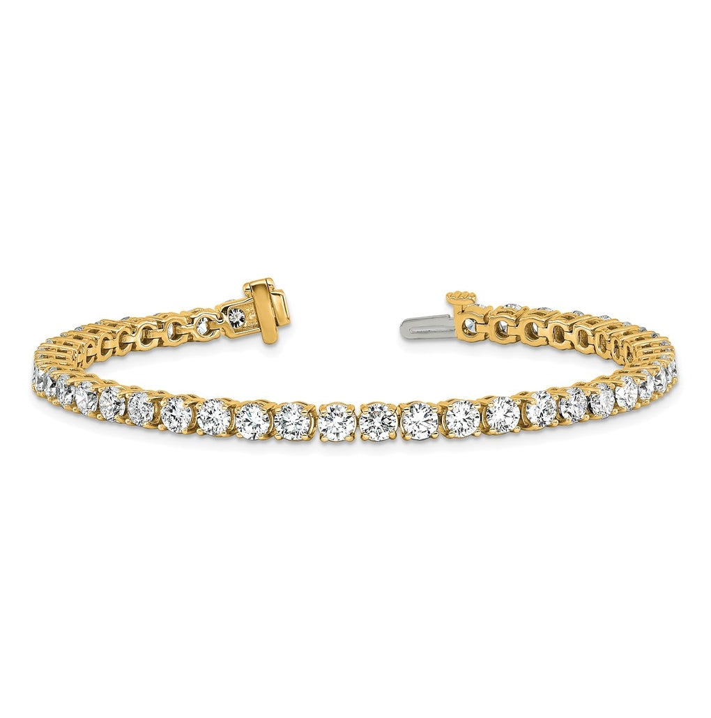 10K Yellow Gold 3ct Lab Grown Diamond VS+ F+ Complete Tennis Bracelet – Elegant Jewelry Gift for Birthday, Anniversary, Engagement, Wedding