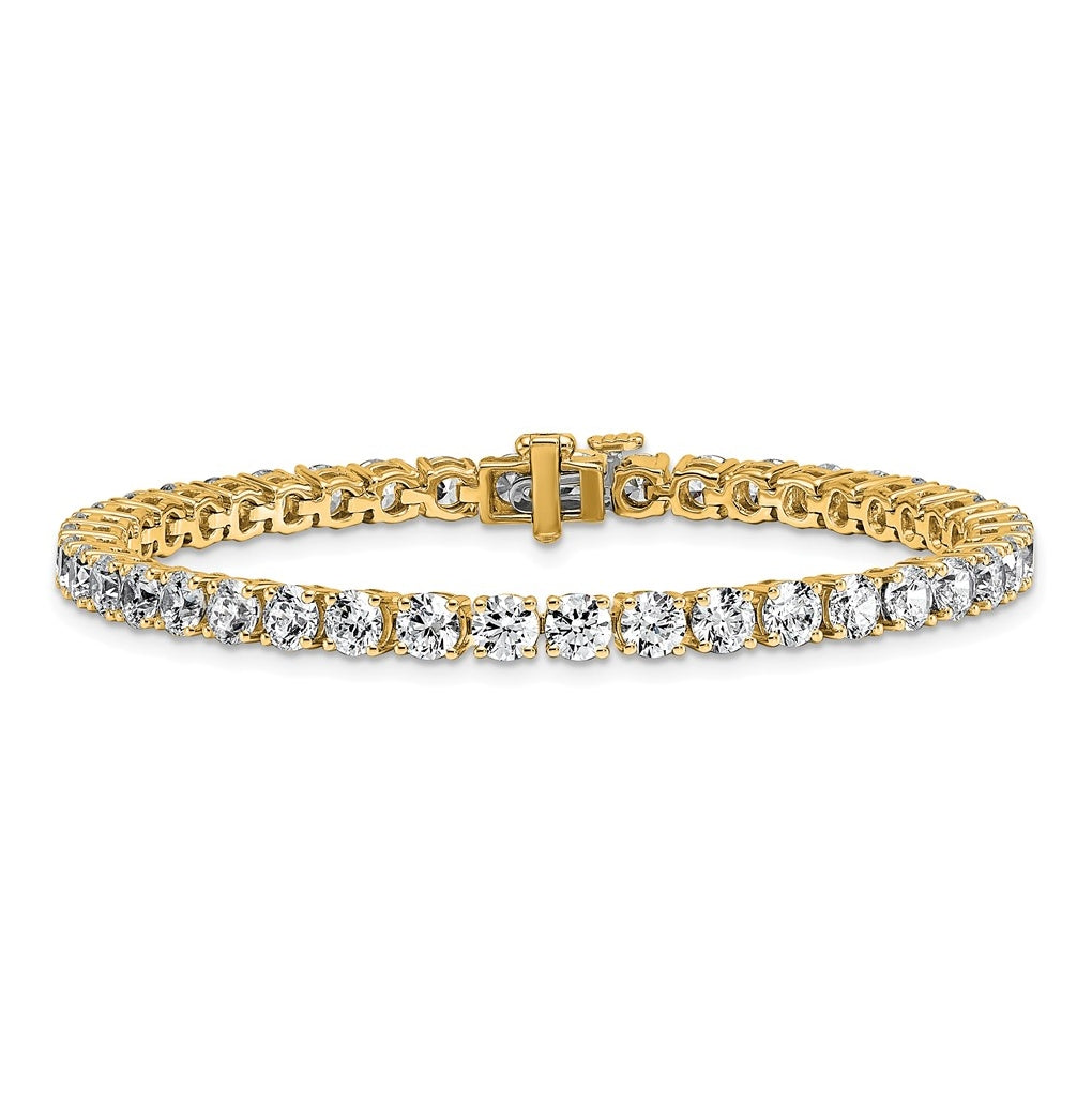 10K Yellow Gold 3ct Lab Grown Diamond VS+ F+ Complete Tennis Bracelet – Elegant Jewelry Gift for Birthday, Anniversary, Engagement, Wedding