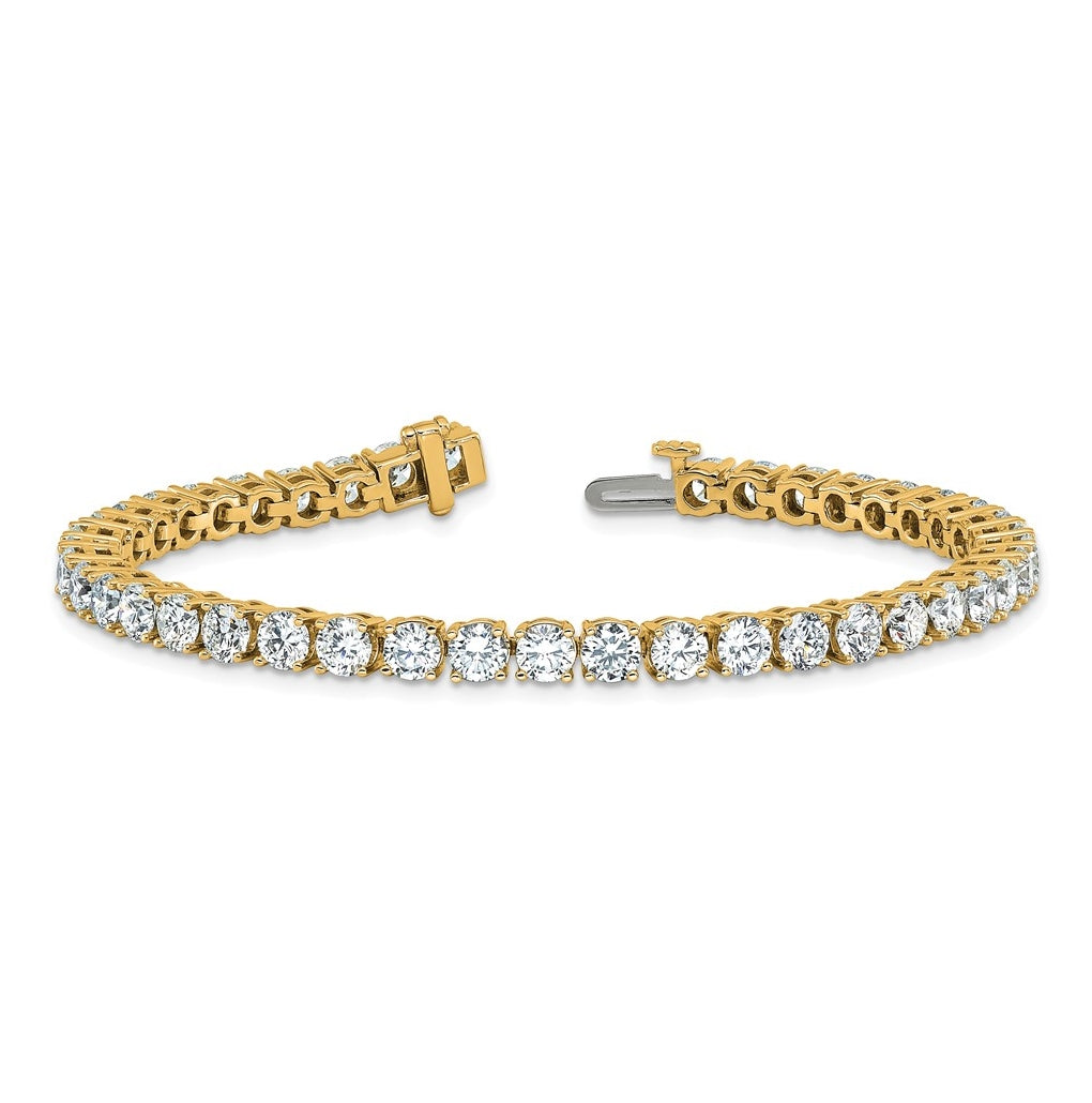 10K Yellow Gold 3ct Lab Grown Diamond VS+ F+ Complete Tennis Bracelet – Elegant Jewelry Gift for Birthday, Anniversary, Engagement, Wedding