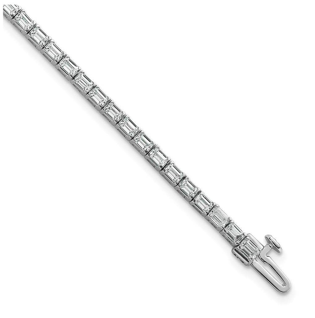 10k Yellow Gold 5 ct Lab Grown Diamond VS/SI+ G+ Complete Emerald Tennis Bracelet – Elegant Jewelry Gift for Birthday, Anniversary, Engagement, Wedding