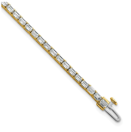 10k Yellow Gold 5 ct Lab Grown Diamond VS/SI+ G+ Complete Emerald Tennis Bracelet – Elegant Jewelry Gift for Birthday, Anniversary, Engagement, Wedding