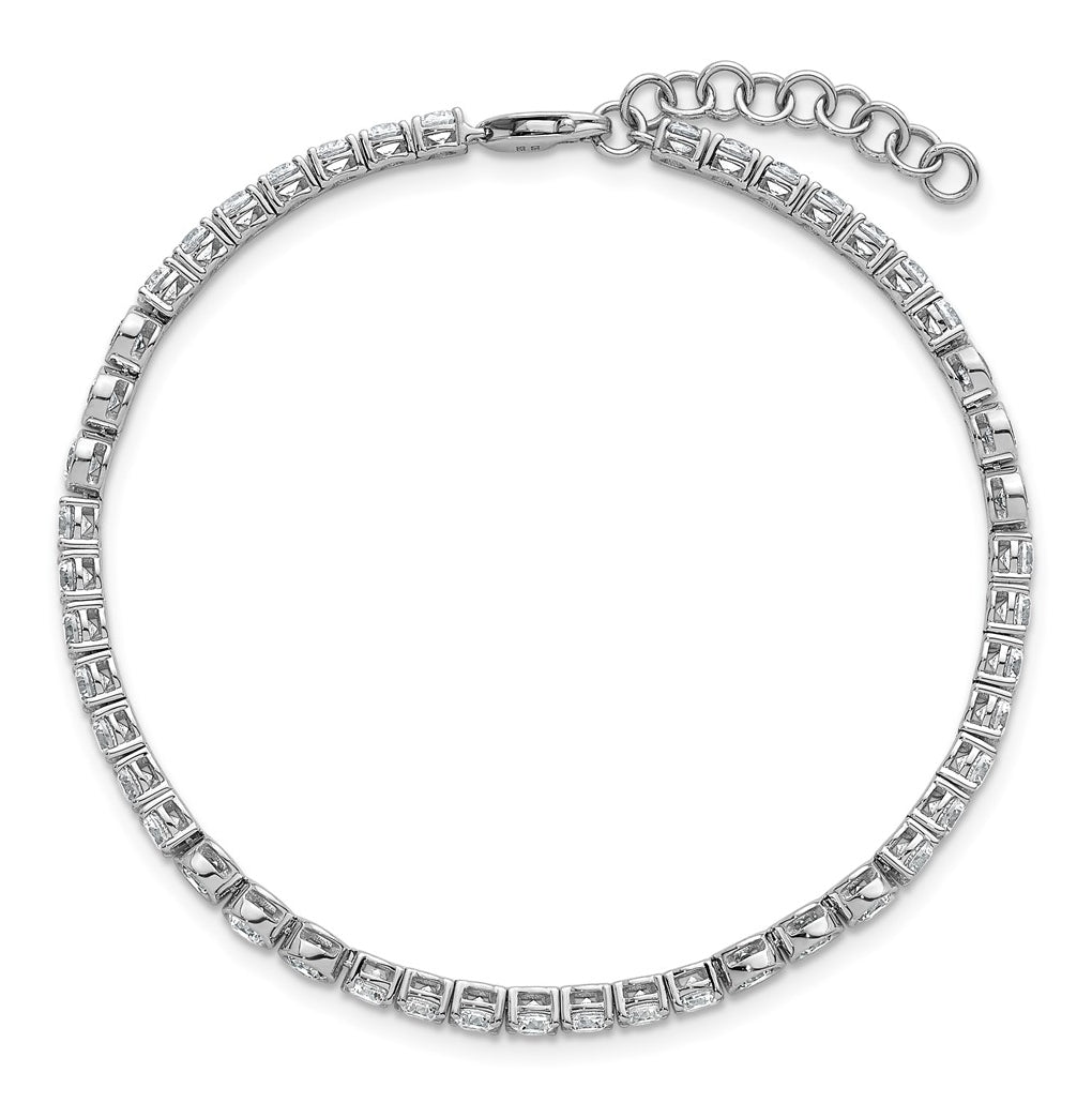 14K White Gold 4.75ct Lab Grown Diamond VS+ F+ Bezel Set Complete 6.5in with 1in ext. Tennis Bracelet – Elegant Jewelry Gift for Birthday, Anniversary, Engagement, Wedding