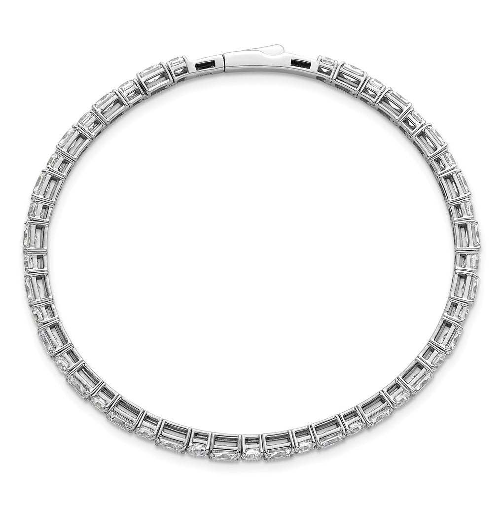 14K White Gold 7ct Lab Grown Diamond VS+F+ Multi-shape Complete Flexible Bangle – Elegant Jewelry Gift for Birthday, Anniversary, Engagement, Wedding