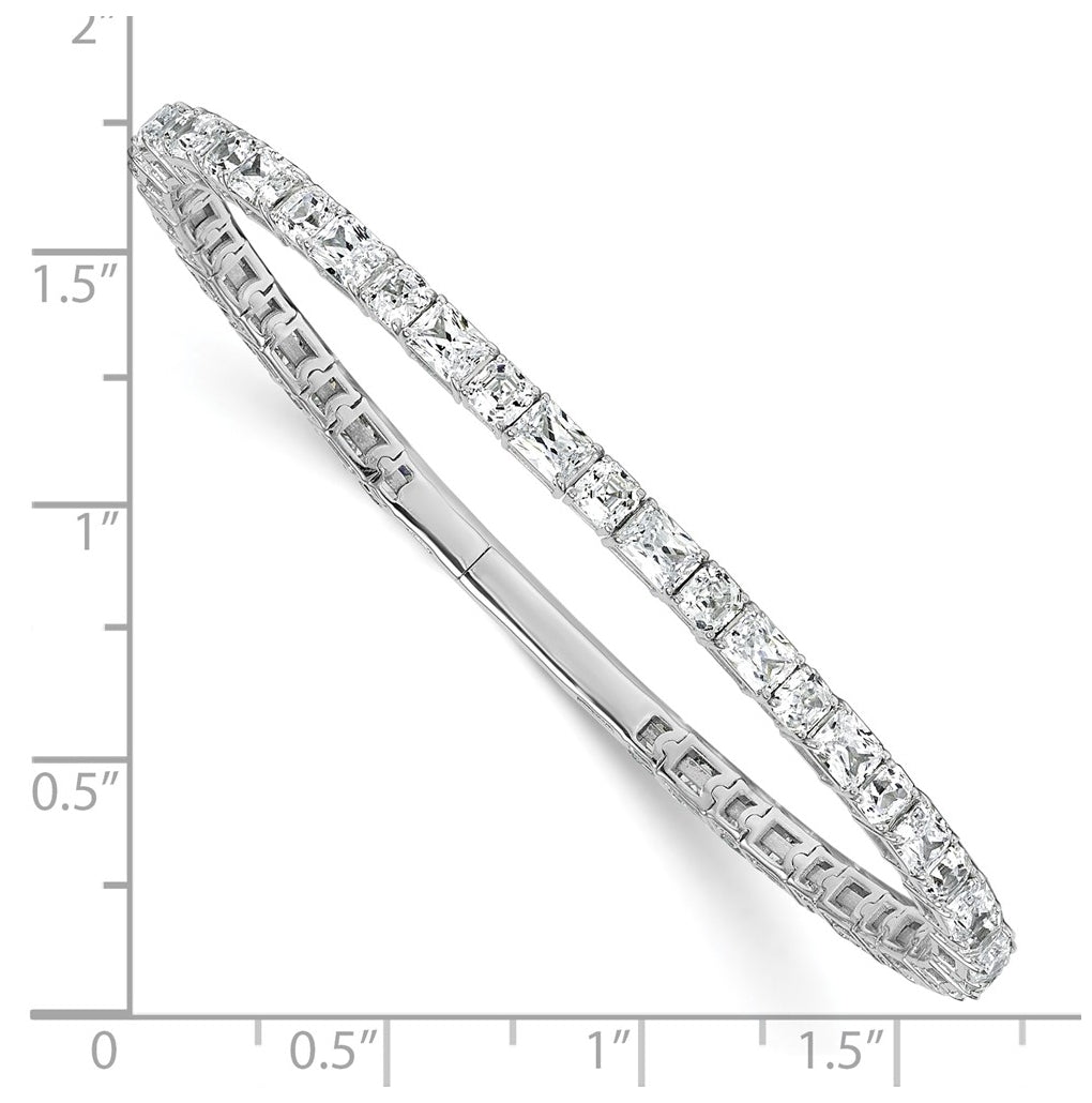 14K White Gold 7ct Lab Grown Diamond VS+F+ Multi-shape Complete Flexible Bangle – Elegant Jewelry Gift for Birthday, Anniversary, Engagement, Wedding