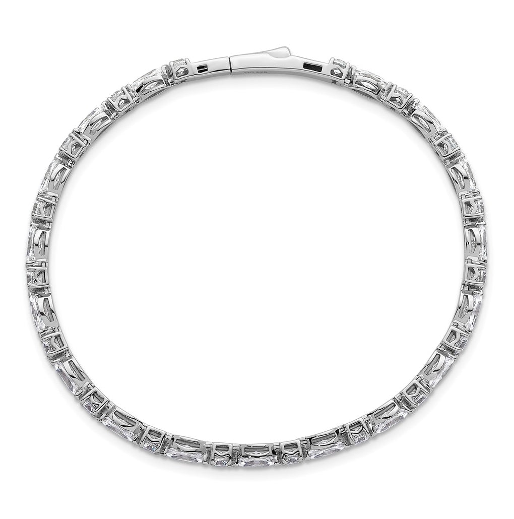 14K White Gold 5ct Lab Grown Diamond VS+F+ Multi-shape Complete Flexible Bangle – Elegant Jewelry Gift for Birthday, Anniversary, Engagement, Wedding