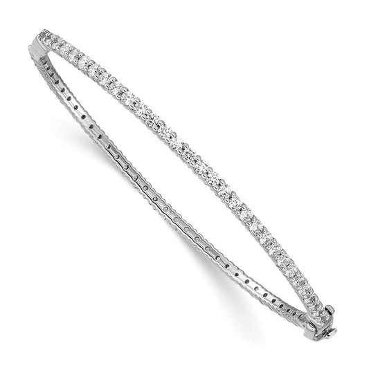 10k White Gold 2 1/2ct Lab Grown Diamond VS/SI+ G+ Complete Eternity Bangle – Elegant Jewelry Gift for Birthday, Anniversary, Engagement, Wedding