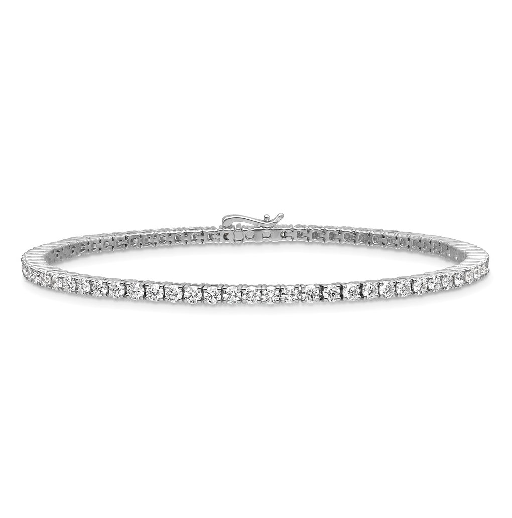 10k White Gold 4 3/8ct Lab Grown Diamond VS/SI+ G+ 7.5in Complete Tennis Bracelet – Elegant Jewelry Gift for Birthday, Anniversary, Engagement, Wedding