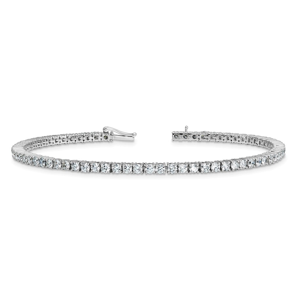 10k White Gold 4 3/8ct Lab Grown Diamond VS/SI+ G+ 7.5in Complete Tennis Bracelet – Elegant Jewelry Gift for Birthday, Anniversary, Engagement, Wedding