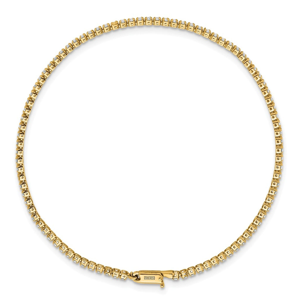 10K Yellow Gold 1 1/3 ct Lab Grown Diamond VS/SI+ G+ 7in Complete Round Tennis Bracelet – Elegant Jewelry Gift for Birthday, Anniversary, Engagement, Wedding