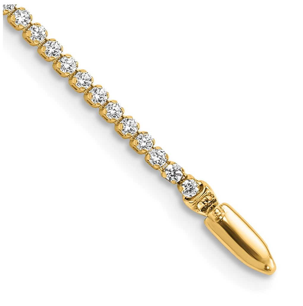 10K Yellow Gold 1 1/3 ct Lab Grown Diamond VS/SI+ G+ 7in Complete Round Tennis Bracelet – Elegant Jewelry Gift for Birthday, Anniversary, Engagement, Wedding
