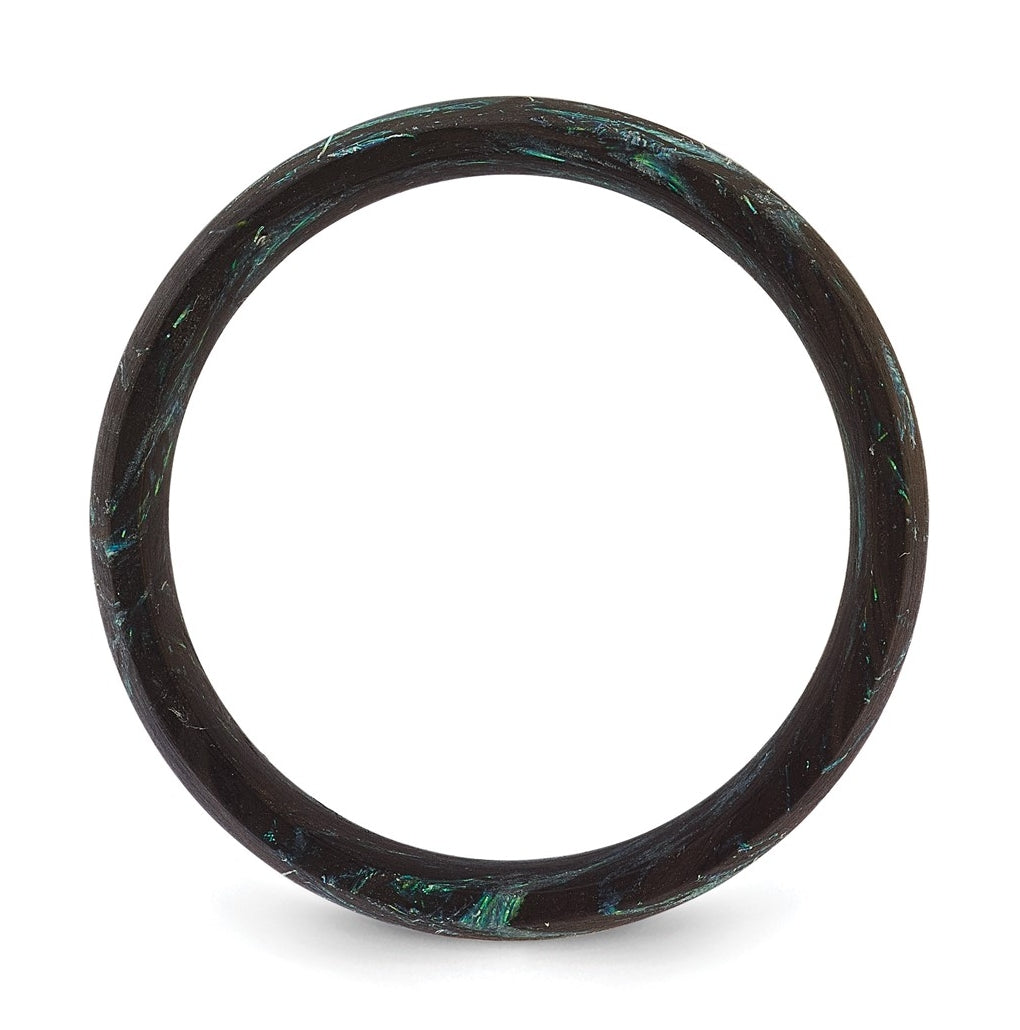 Stainless Steel Carbon Fiber Blue Green Iridescent 8mm Ring Size 10 – Elegant Jewelry Gift for Birthday, Anniversary, Engagement, Wedding