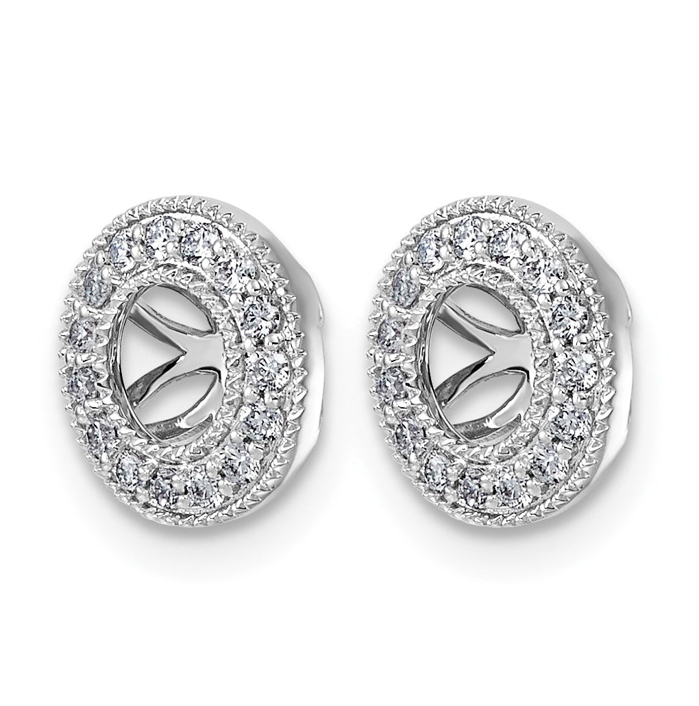 14K White Gold 1/4ct Lab Grown Diamond VS/SI+ G+ Complete Earring Jackets – Elegant Jewelry Gift for Birthday, Anniversary, Engagement, Wedding
