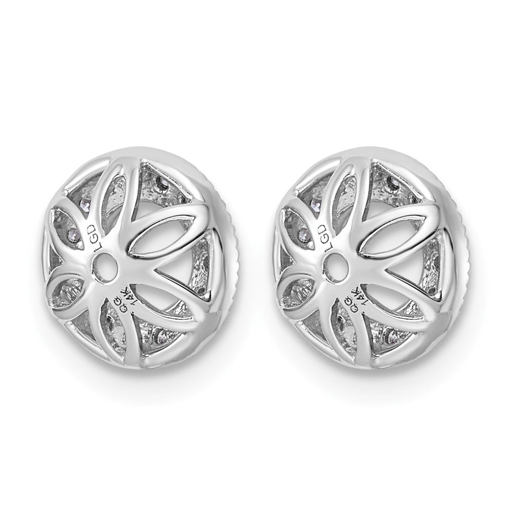 14K White Gold 1/4ct Lab Grown Diamond VS/SI+ G+ Complete Earring Jackets – Elegant Jewelry Gift for Birthday, Anniversary, Engagement, Wedding